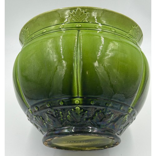 335 - A large green Jardinière Planter by Joseph Holdcroft with makers mark to base 'Holdcrofts Ltd Harrow... 