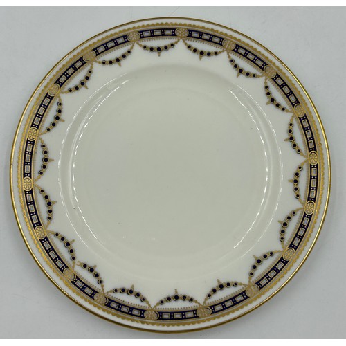 337 - Royal Cauldon China part tea service in blue and gold comprising of 2 x cake plates, 11 x small plat... 