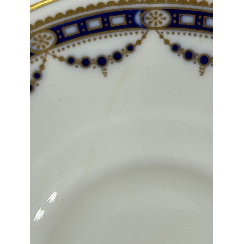 337 - Royal Cauldon China part tea service in blue and gold comprising of 2 x cake plates, 11 x small plat... 