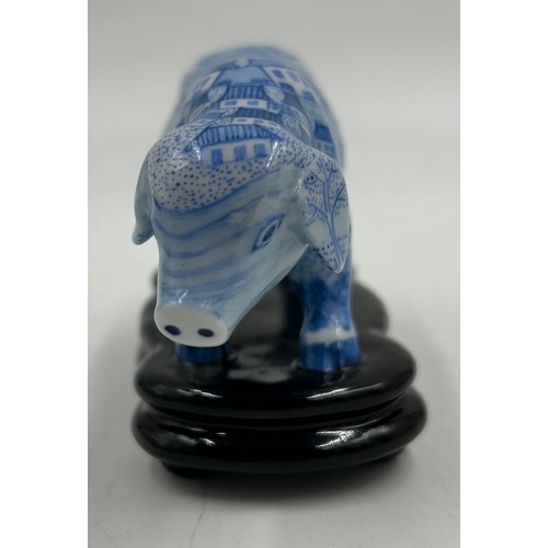 344 - Halcyon Days Porcelain 'The Year of the Pig' limited edition 55/250 with certificate and box along w... 