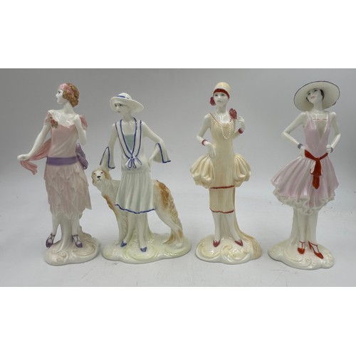 347 - Various ceramics, a Royal Crown Derby plate, 2451 pattern 2451 21.5cm d, four figurines from the Roy... 