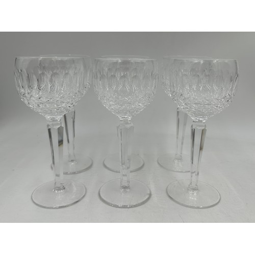 481 - A selection of Waterford Colleen pattern glasses comprising 6x hock glasses, 2x brandy glasses, 2x t... 