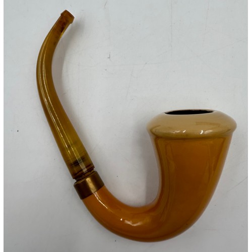 1171 - Five pipes to include two meerschaum both with amber stems, one with white metal mounts in fitted ca... 