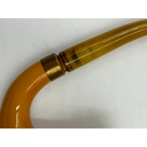 1171 - Five pipes to include two meerschaum both with amber stems, one with white metal mounts in fitted ca... 