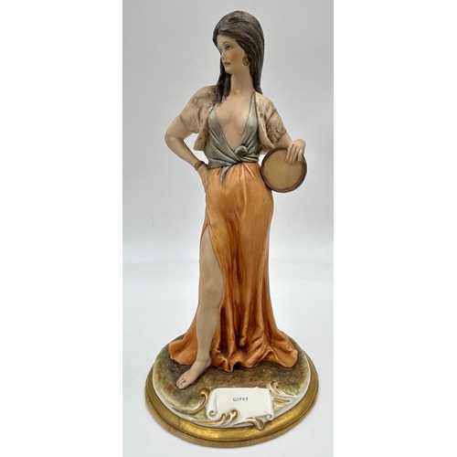 379 - Three Capodimonte figurines to include 'Gypsy' signed and makers mark to reverse 29cm, 'Lady with fr... 