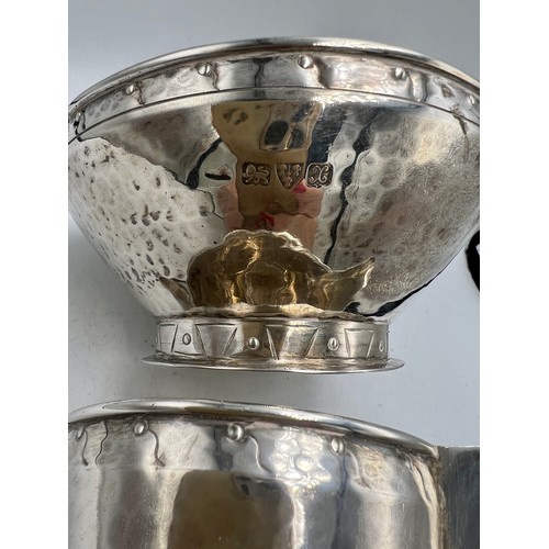 775 - Silver jug Birmingham 1926, maker AE Jones together with bowl, Chester 1923, maker AE Jones. Total w... 