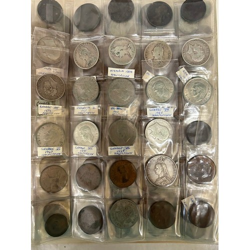 723 - A collection of coins and notes some silver to include 211g of pre 1921 silver coins, 310g of pre 19... 