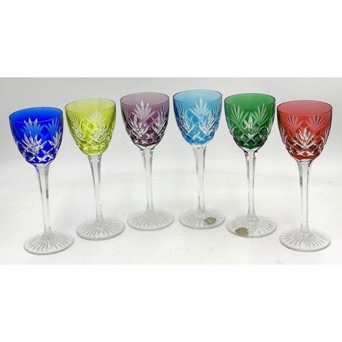 488 - Six Cristal Veritable St Louis cut wine glasses 21cmh (6).