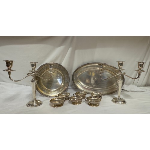 766 - A collection of silverplate to include 2 x Christofle serving dishes largest measuring 46cmw, 2 x ca... 