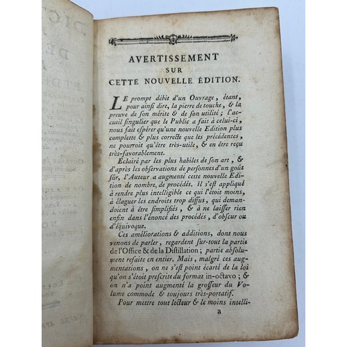 1036 - Dictionnaire Portatif de Cuisine d'office, et de Distillatio. Nouvelle edition 1772.