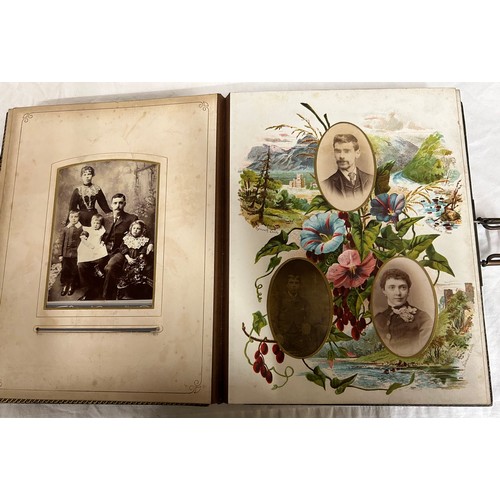 917 - A late 19thC Balmoral Musical Album with metal clasp containing 42 photographs and working musical m... 