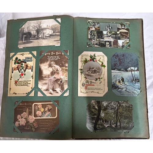 917 - A late 19thC Balmoral Musical Album with metal clasp containing 42 photographs and working musical m... 