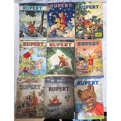 1038 - A collection of 26 Rupert the Bear Annuals to include years 1950, 1954,1958, 1959,1961,1964,1965,196... 