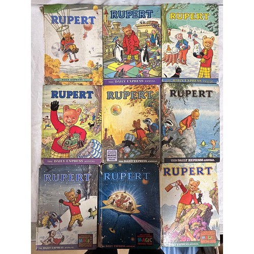 1038 - A collection of 26 Rupert the Bear Annuals to include years 1950, 1954,1958, 1959,1961,1964,1965,196... 