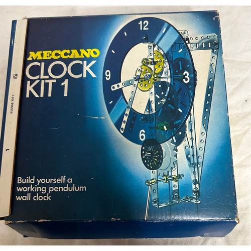 1111 - A collection of toys to include Frog 'Buccaneer' Ready To Fly Model, Meccano Clock kit 1, a Revell A... 