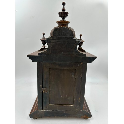 986 - A late 19thC German mahogany architectural mantel clock, 'The Greenwich Clock' made in Württemberg f... 