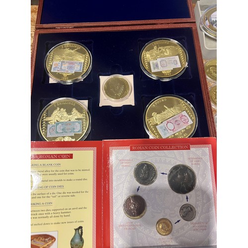 724 - Coins to include Olympic Legends, 1974 proof set decimal coins, 2010 coin set, British Military Mone... 