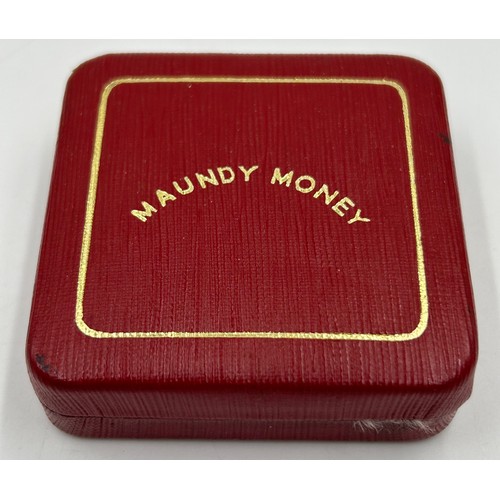 726 - A set of silver Maundy Money dated 1969 in red presentation box 4d, 3d, 2d, 1d.