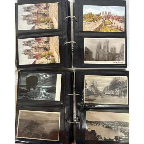 918 - A collection of 240 early 20thC Postcards UK in two ring bound albums to include North & East Yorksh... 