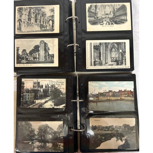 918 - A collection of 240 early 20thC Postcards UK in two ring bound albums to include North & East Yorksh... 