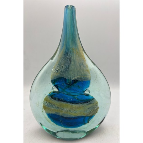 490 - A Mdina 20thC Sea and Sand Lollipop vase. 18cm h.