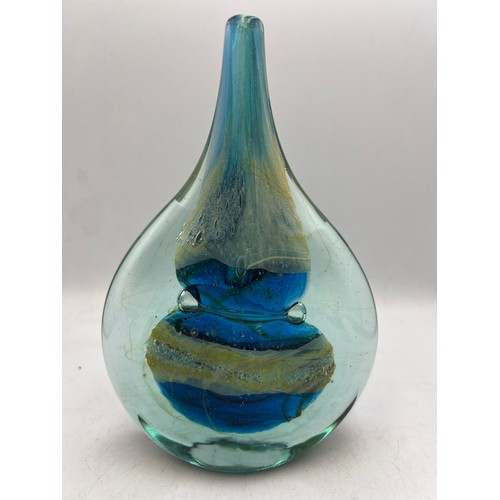 490 - A Mdina 20thC Sea and Sand Lollipop vase. 18cm h.