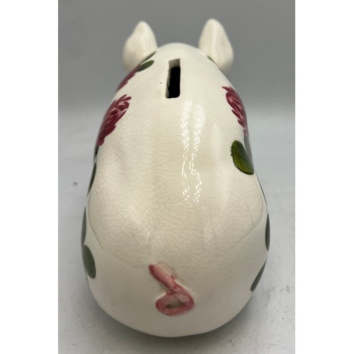 398 - A Wemyss Plichta pig money box. 17cm l.