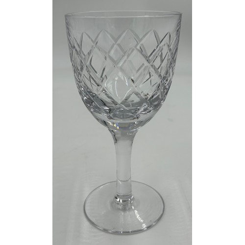 492 - A set of 6 x large Wine/Water Goblets with rounded stems 18cm along with one cut glass hock glass 20... 