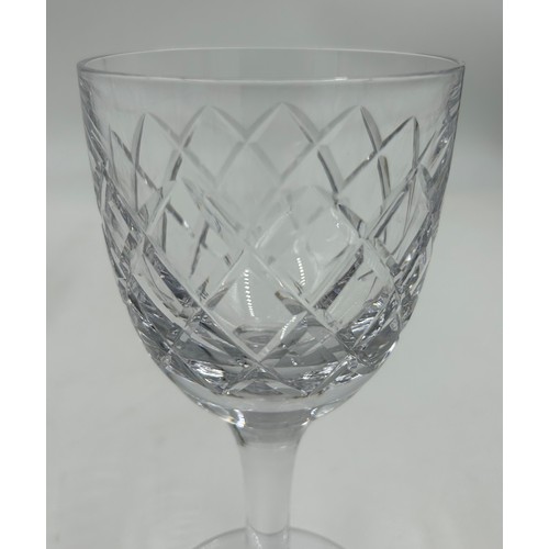 492 - A set of 6 x large Wine/Water Goblets with rounded stems 18cm along with one cut glass hock glass 20... 