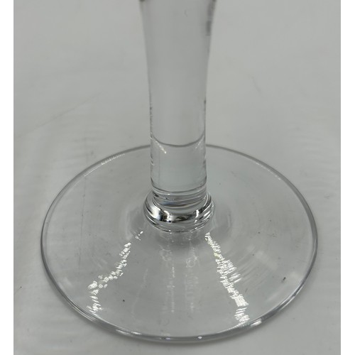 492 - A set of 6 x large Wine/Water Goblets with rounded stems 18cm along with one cut glass hock glass 20... 