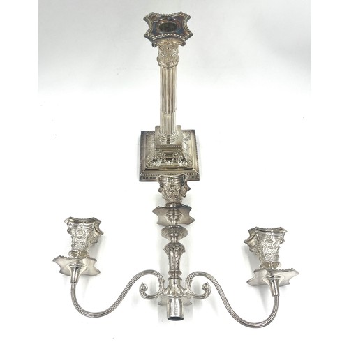 768 - A good quality candelabra on Corinthian column base. 47cm h. Marked to base Hardy Brothers Sydney. R... 