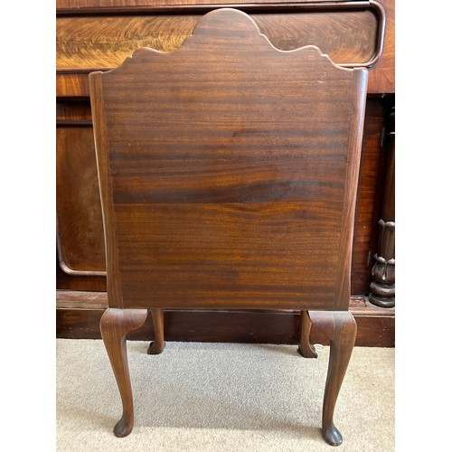 35 - A burr walnut two door cabinet on cabriole legs. 50 w x 34 d x 82.5cm h.