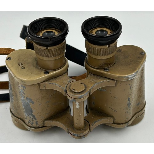 962 - Three pairs of binoculars to include German Afrika Corps Tropical Officers stamped 6 x 30 with tropi... 