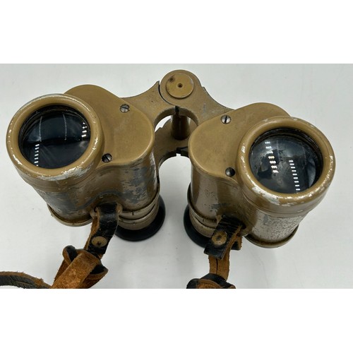 962 - Three pairs of binoculars to include German Afrika Corps Tropical Officers stamped 6 x 30 with tropi... 