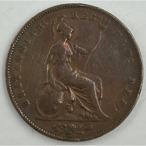 729 - A George III 1797 Cartwheel Penny together with George III 1775 Farthing, Victoria 1854 Britanniar C... 