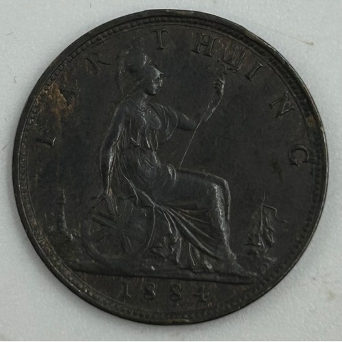 729 - A George III 1797 Cartwheel Penny together with George III 1775 Farthing, Victoria 1854 Britanniar C... 