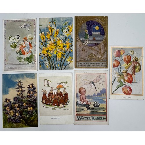 1186 - A miscellaneous lot to include Vintage Glass Marbles (59),  48 x 'Fairy' postcards with 28 by Margar... 