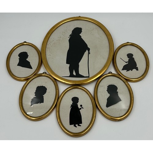 1194 - A miscellany:- Silhouettes in oval gilt frames, silhouettes of well known 18th and 19thC members of ... 