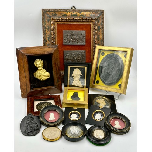 1203 - A collection of 19th/20thC portrait miniatures depicting classical and 18thC characters to include p... 