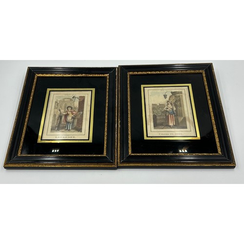 1209 - A mixture of items to include two verre eglomisé frames  26.5 x 23cm with engraved prints of Lavende... 