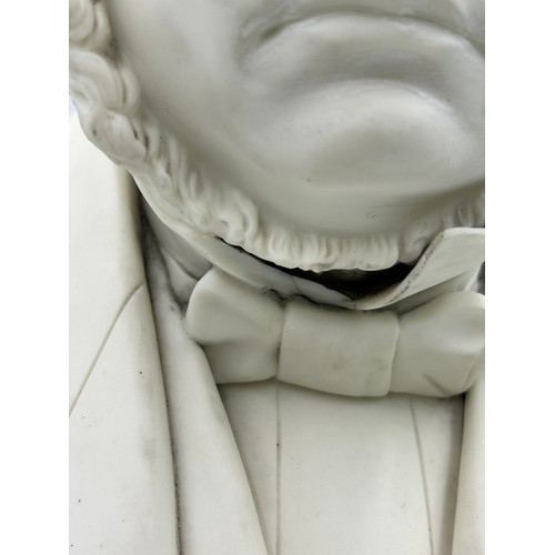 404 - A large white parian portrait bust of The Rt. Hon. John Bright MP., by Robinson & Leadbeater, publis... 