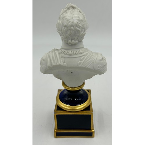 410 - A collection of 19thC European ceramics to include Sèvres style biscuit bust with impressed mark to ... 