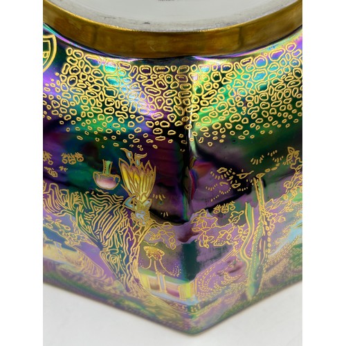 416 - A Wedgwood Fairyland Lustre Octagonal Bowl 'Woodland Bridge' based on an original design by Daisy Ma... 