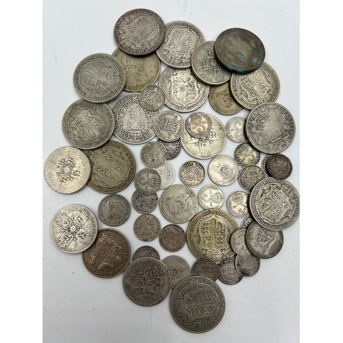 736 - A collection of silver pre 1921 UK coinage, to include a Victorian Jubilee head shilling 1887, a Geo... 