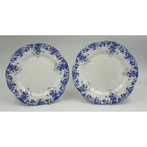 422 - A Shelley 'Dainty Blue 051/28' part tea service to include 2 x cake plates 20cm, 2 x plates 16cm, 5 ... 