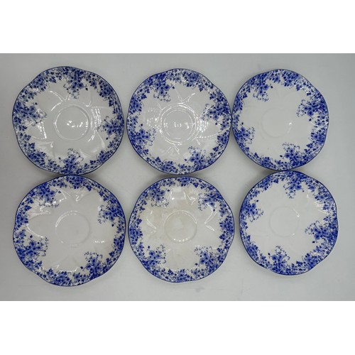 422 - A Shelley 'Dainty Blue 051/28' part tea service to include 2 x cake plates 20cm, 2 x plates 16cm, 5 ... 