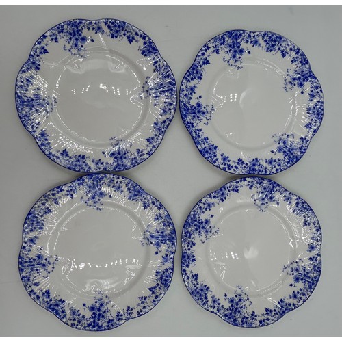 422 - A Shelley 'Dainty Blue 051/28' part tea service to include 2 x cake plates 20cm, 2 x plates 16cm, 5 ... 