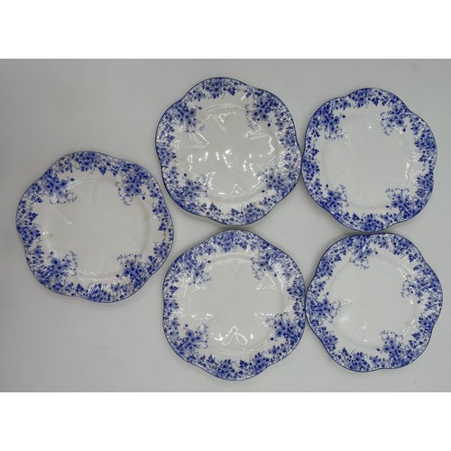 422 - A Shelley 'Dainty Blue 051/28' part tea service to include 2 x cake plates 20cm, 2 x plates 16cm, 5 ... 