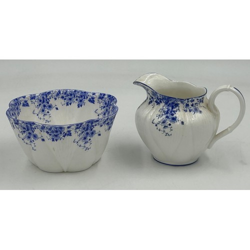 422 - A Shelley 'Dainty Blue 051/28' part tea service to include 2 x cake plates 20cm, 2 x plates 16cm, 5 ... 