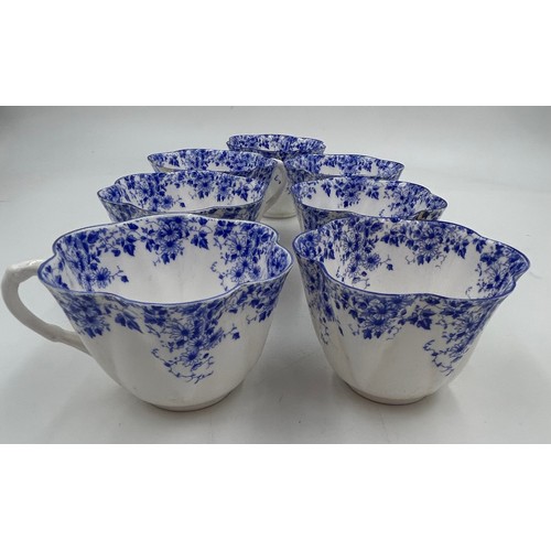 422 - A Shelley 'Dainty Blue 051/28' part tea service to include 2 x cake plates 20cm, 2 x plates 16cm, 5 ... 